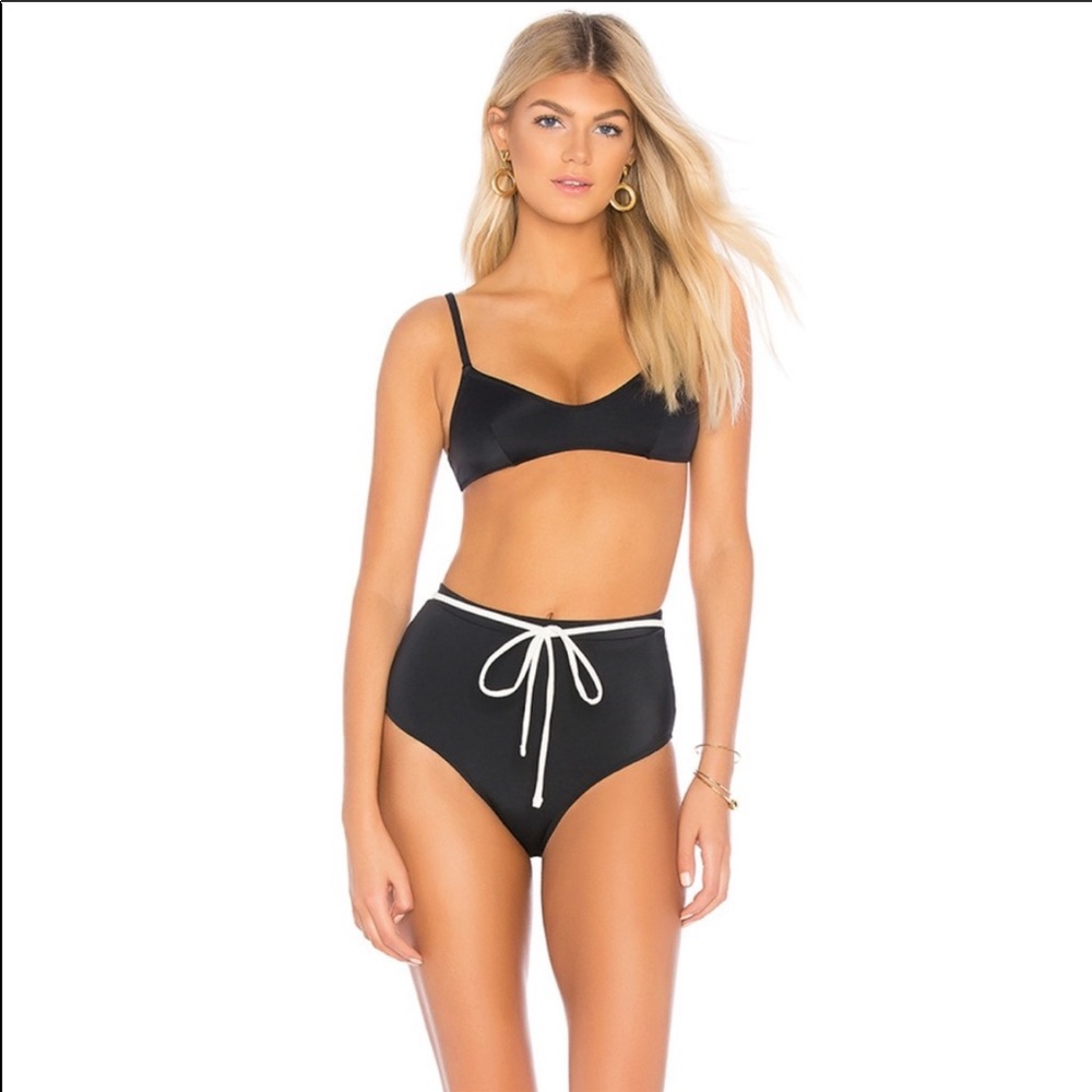 High waist solid and stripe bottoms